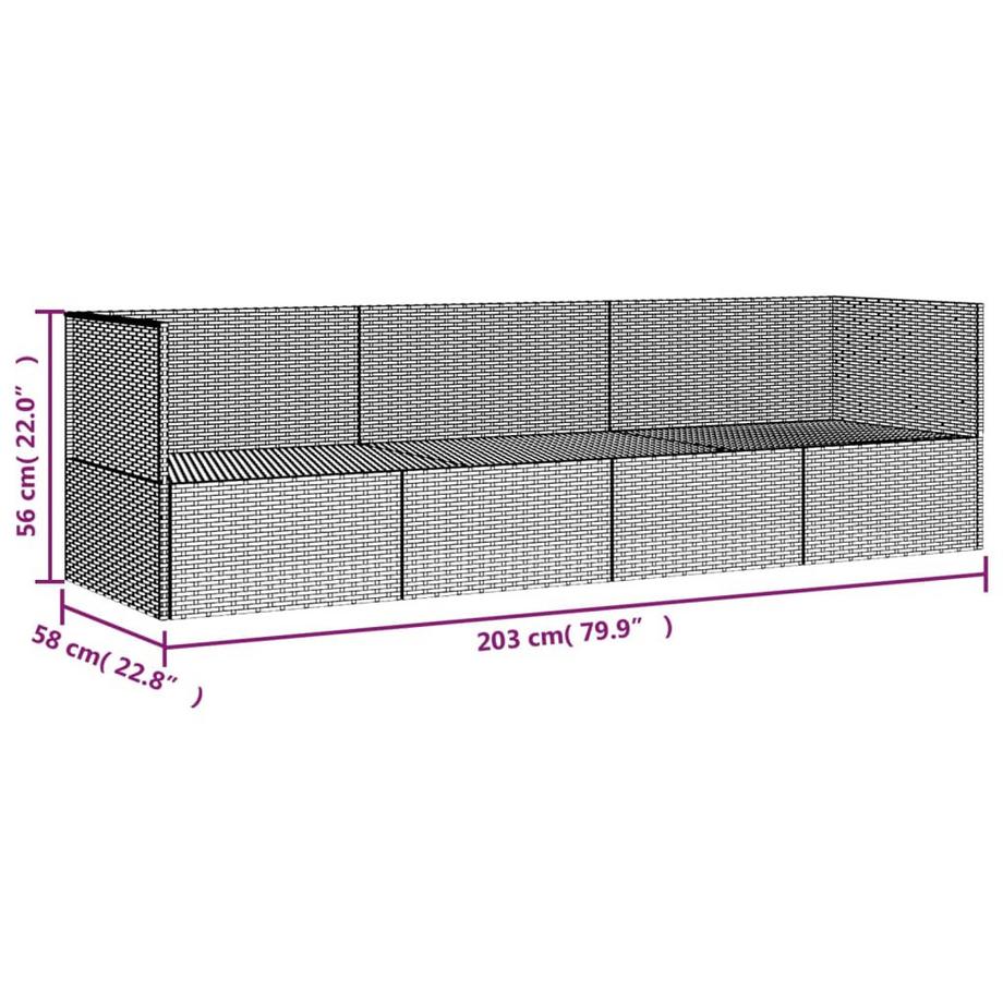 VidaXL Outdoor loungebett poly-rattan  