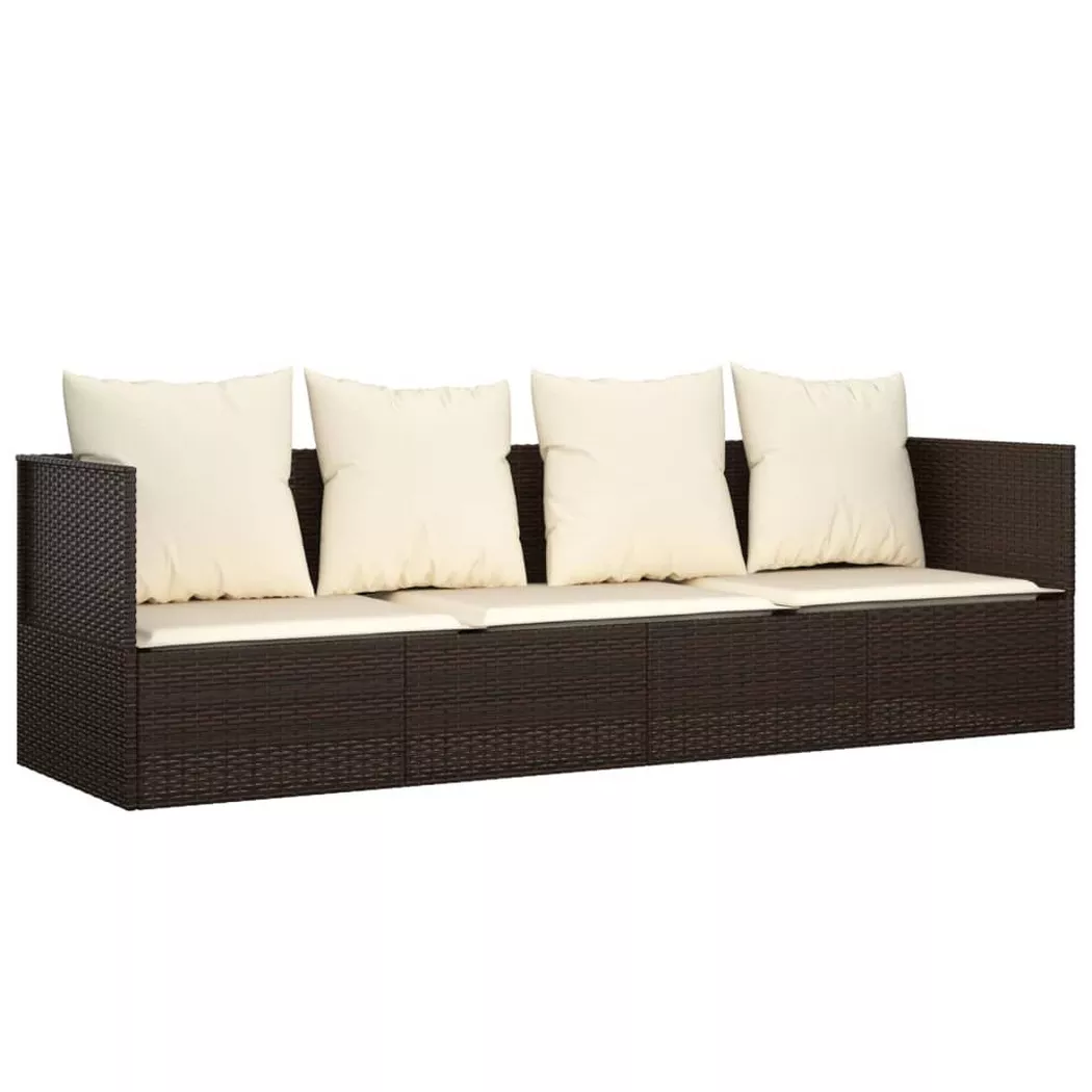 VidaXL - lettino prendisole da esterno Polirattan, One Size, Marrone