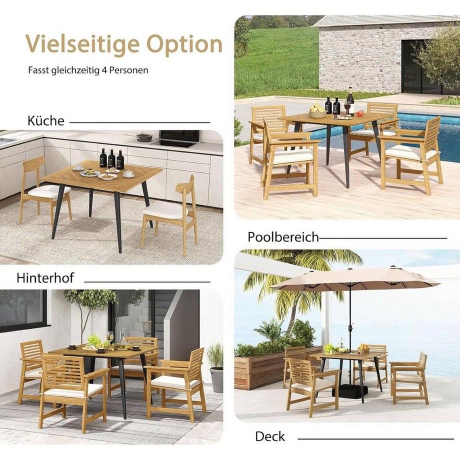 Northix Table de patio avec trou pour parasol  