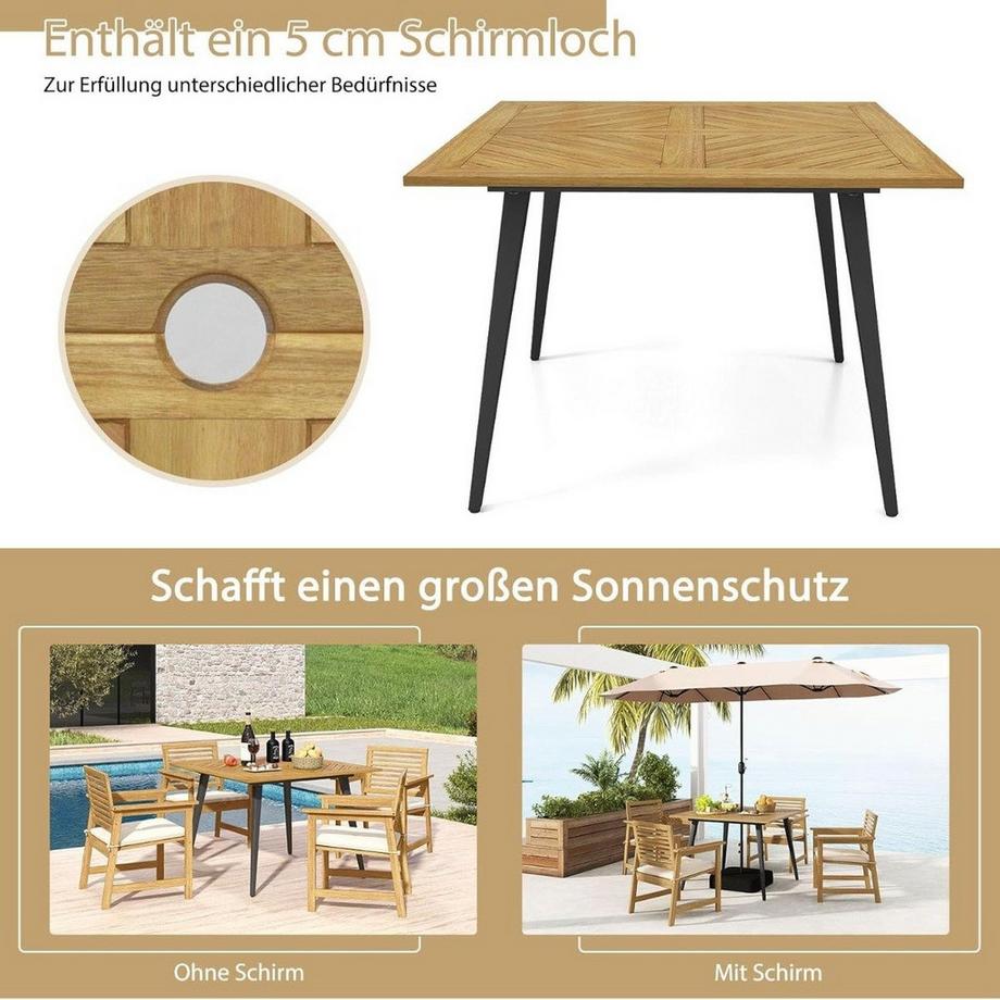 Northix Table de patio avec trou pour parasol  