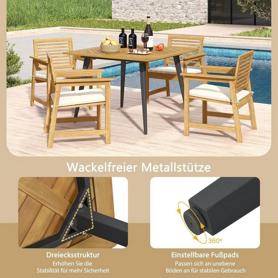 Northix Table de patio avec trou pour parasol  