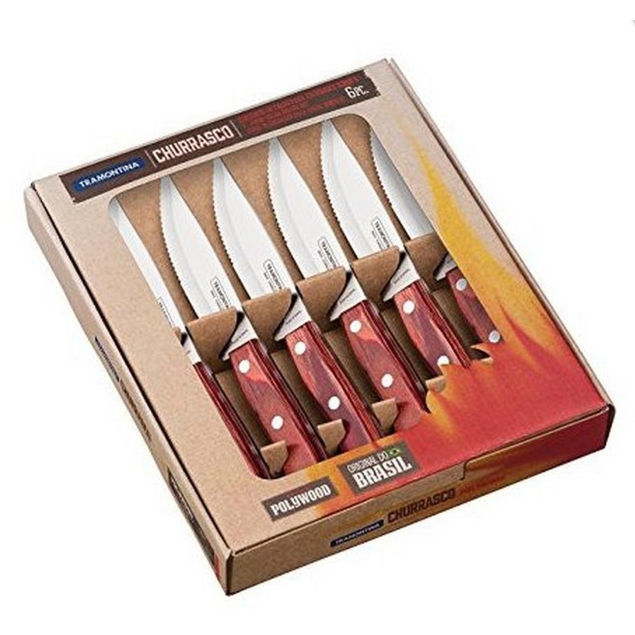 CHURRASCO  Tramontina- Jumbo-Steakmesser-Set, 6-tlg.mit Wellenschliff 