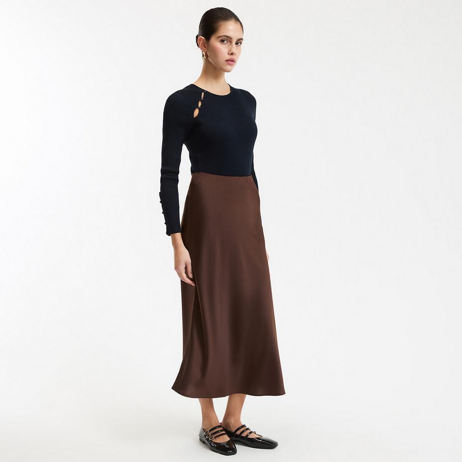 La Redoute Collections Gonna lunga svasata in raso opaco  