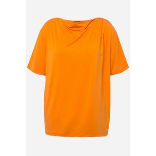 Ulla Popken  T-shirt con lyocell, scollo a goccia e mezze maniche 