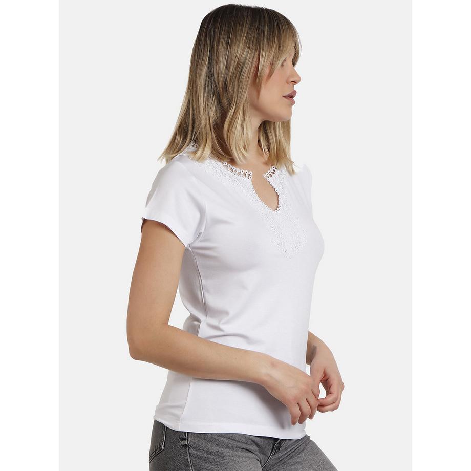 Admas Guipur Kurzarm T-Shirt  
