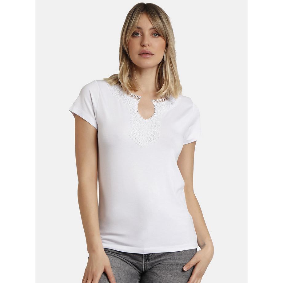 T-Shirt mit kurzen Ärmeln Guipur