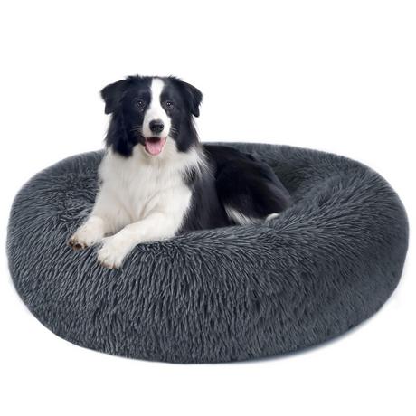 Alopini  Panier pour chien Coussin pour chien Rond en peluche - Donut 