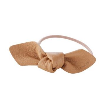 Leather Bow Small Hair Tie