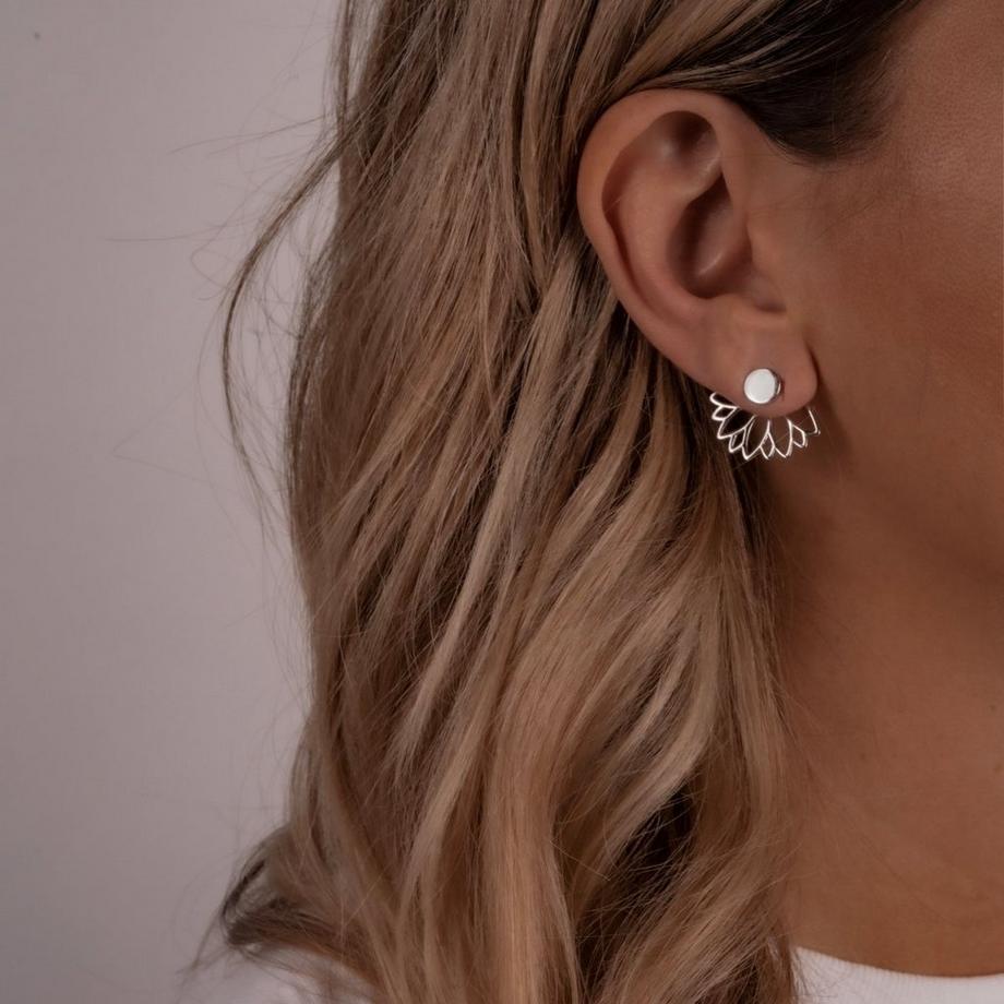 Glanzstücke München  Femme Puces d'oreilles en argent Fleur de lotus 
