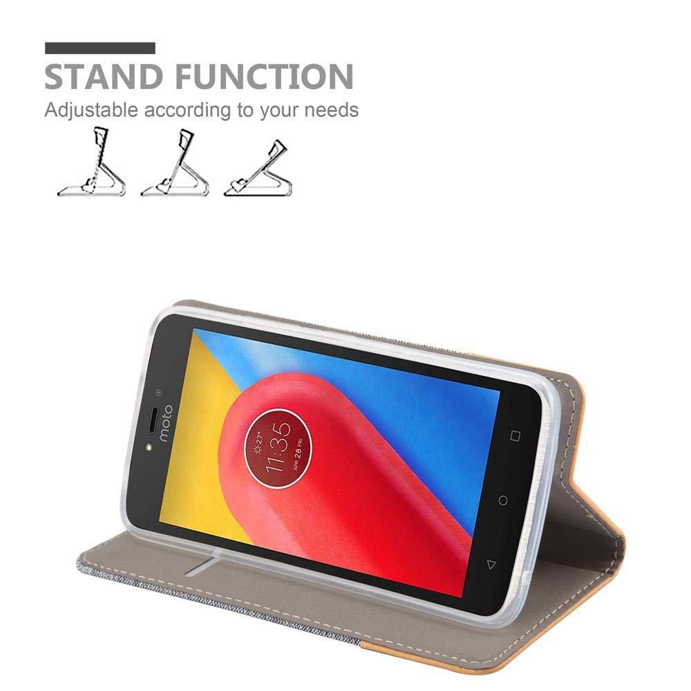 Cadorabo  Housse compatible avec Motorola MOTO C PLUS - Coque de protection avec fermeture magnétique, fonction de support et compartiment pour carte 