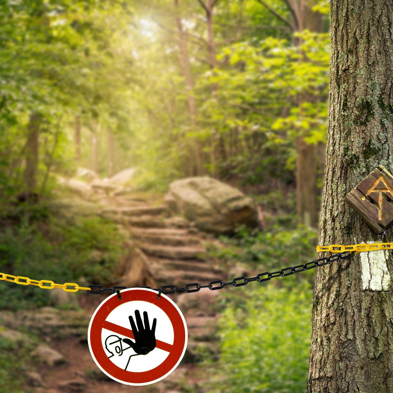 Northix Absperrkette in Schwarz und Gelb  