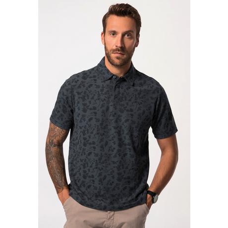 JP1880  Maglia polo di piqué con mezze maniche e stampa floreale, fino alla tg. 8XL 