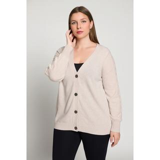 Ulla Popken  Cardigan dal taglio oversize con maglia intrecciata e scollo a V 