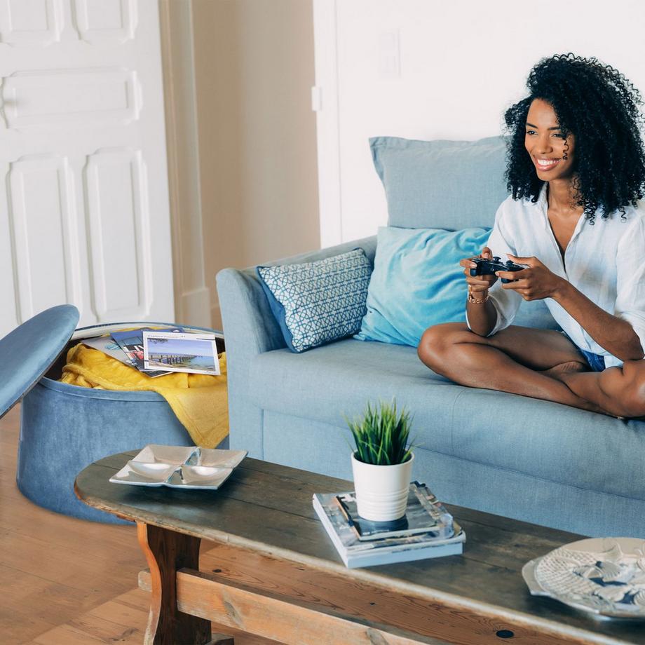 Northio Tabouret rond avec espace de rangement  