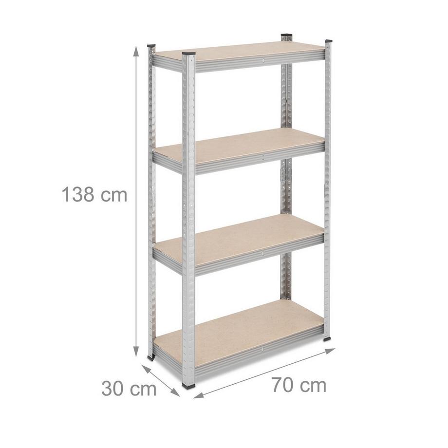 Northix Verzinkte Schwerlastregale mit 4 Ebenen  