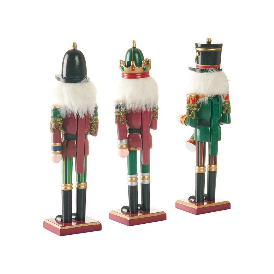 Beliani Dekofiguren 3er Set aus Kiefernholz Klassisch LJUSNAN  