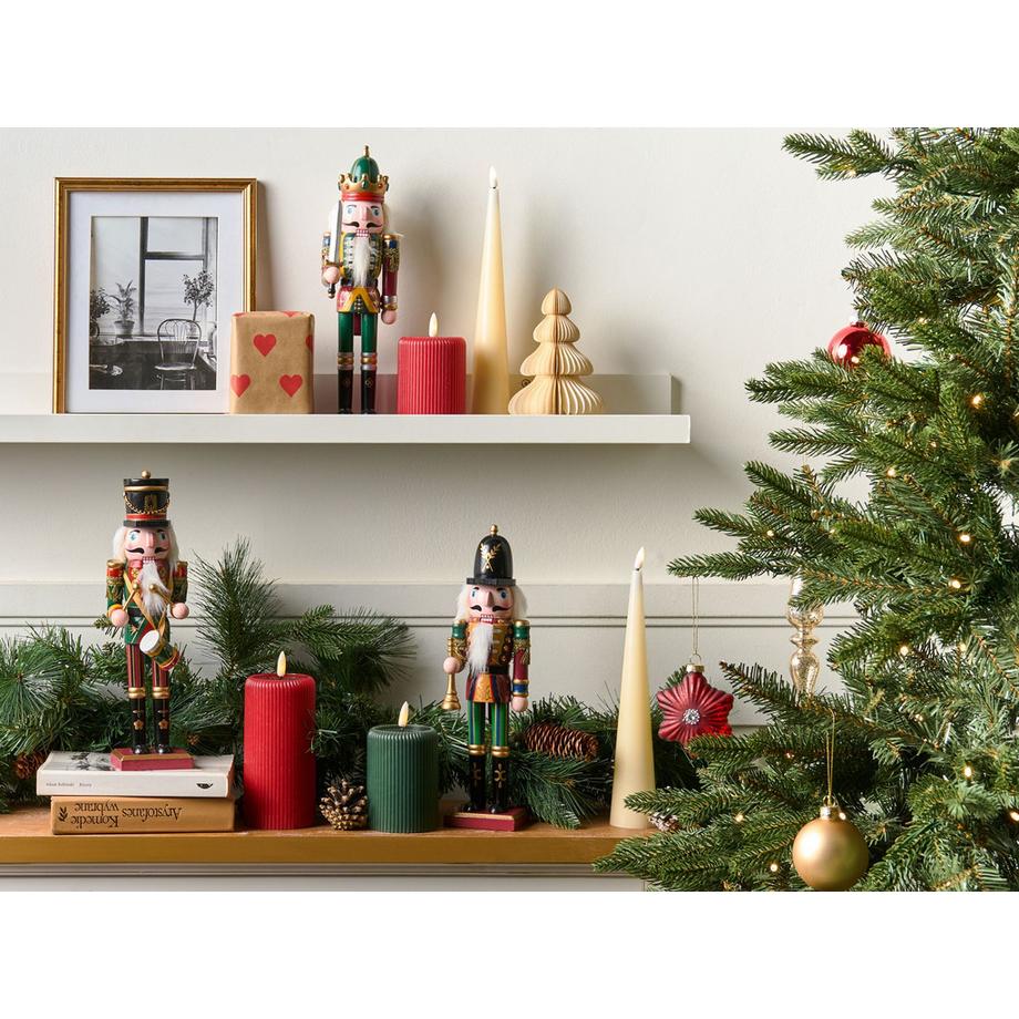 Beliani Dekofiguren 3er Set aus Kiefernholz Klassisch LJUSNAN  