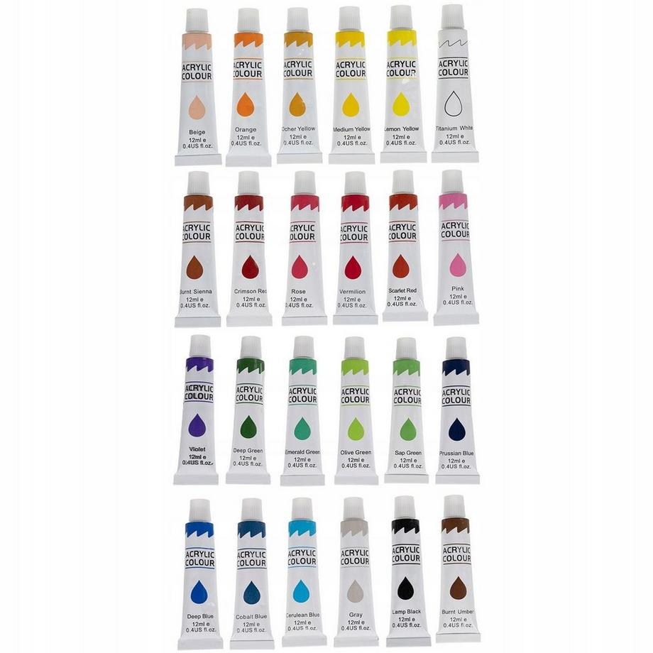 eStore  Acrylfarben - 24 Stück - 12 ml 