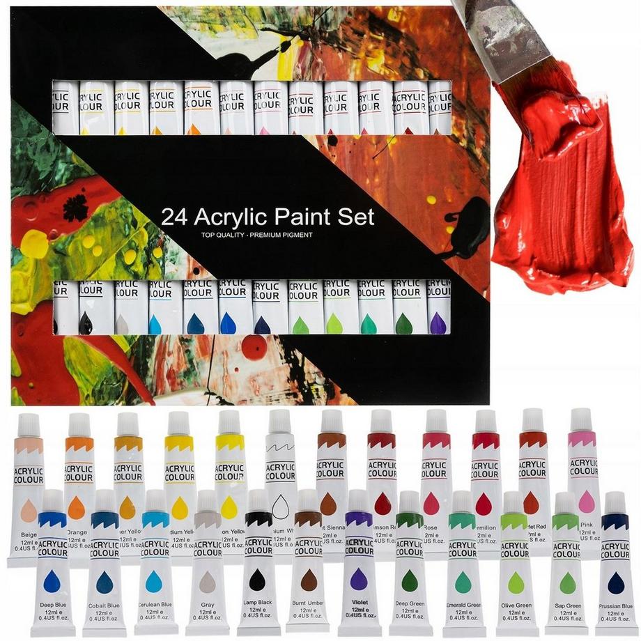 eStore  Acrylfarben - 24 Stück - 12 ml 