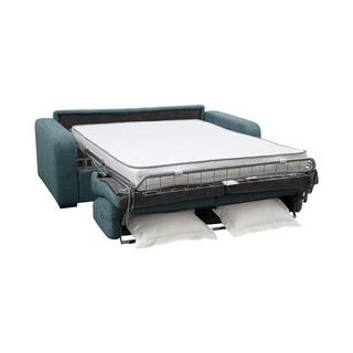 Vente-unique Canapé 4 places convertible express en tissu bleu - Couchage 160 cm - Matelas 14 cm - BEVIS  