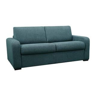 Vente-unique Schlafsofa mit Matratze 4-Sitzer - Liegefläche 160 cm - Matratze 14 cm - Stoff - Blau - BEVIS  