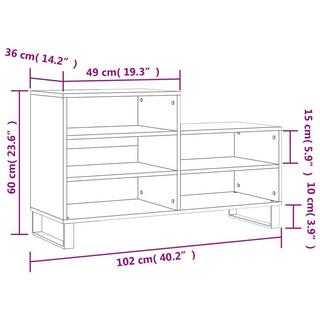 VidaXL Armoire à chaussures bois d'ingénierie  