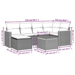 VidaXL set divano da giardino Polirattan  