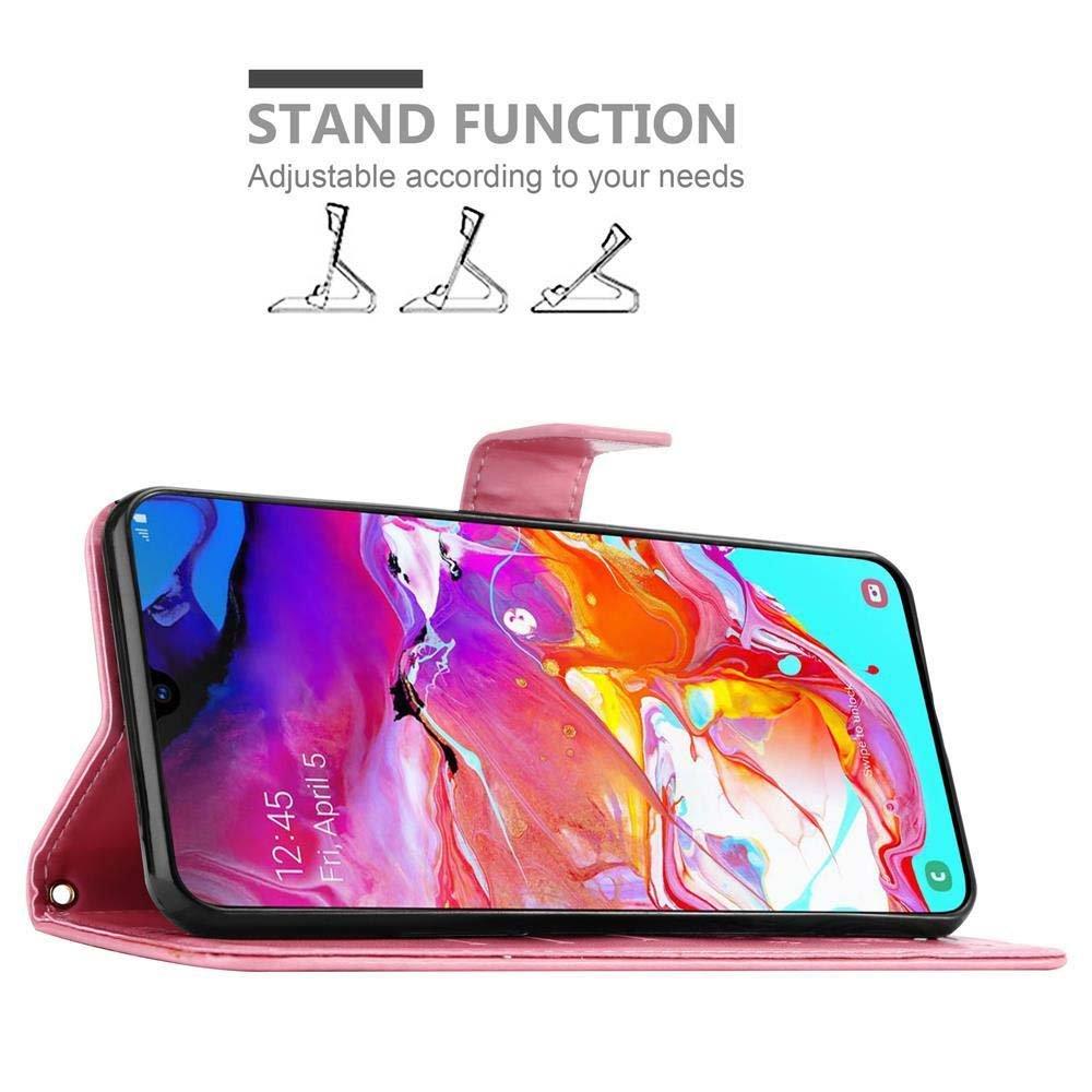 Cadorabo  Hülle für Samsung Galaxy A70  A70s Blumen Design Magnetverschluss 