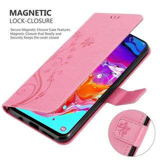 Cadorabo  Hülle für Samsung Galaxy A70  A70s Blumen Design Magnetverschluss 