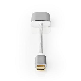 Nedis  USB-C™ Adapter | USB 3.2 Gen 1 | USB-C™ Stecker | HDMI™ Buchse | 4K@60Hz | Stromversorgung | 0,20 m | Rund | Vergoldet | Geflochten / Nylon | Silber | Box mit abgedecktem Fenster 