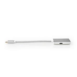 Nedis  USB-C™ Adapter | USB 3.2 Gen 1 | USB-C™ Stecker | HDMI™ Buchse | 4K@60Hz | Stromversorgung | 0,20 m | Rund | Vergoldet | Geflochten / Nylon | Silber | Box mit abgedecktem Fenster 