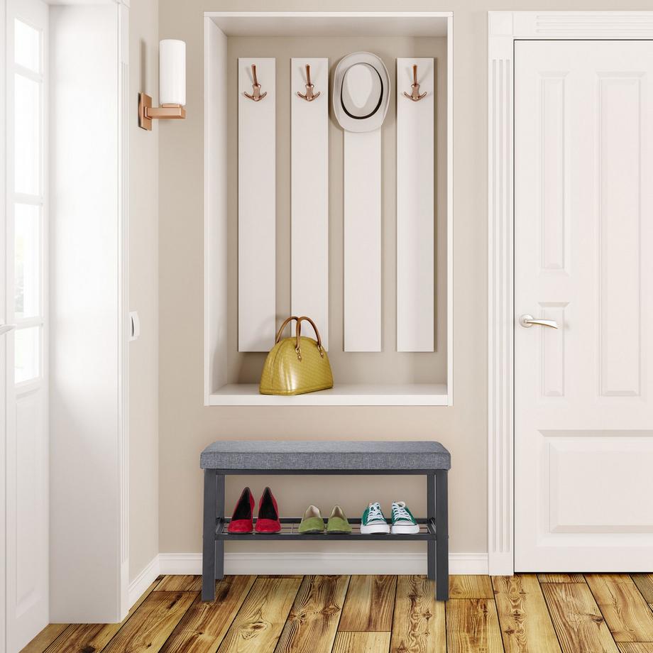 B2X Bank mit Schuhablage in Schwarzgrau  