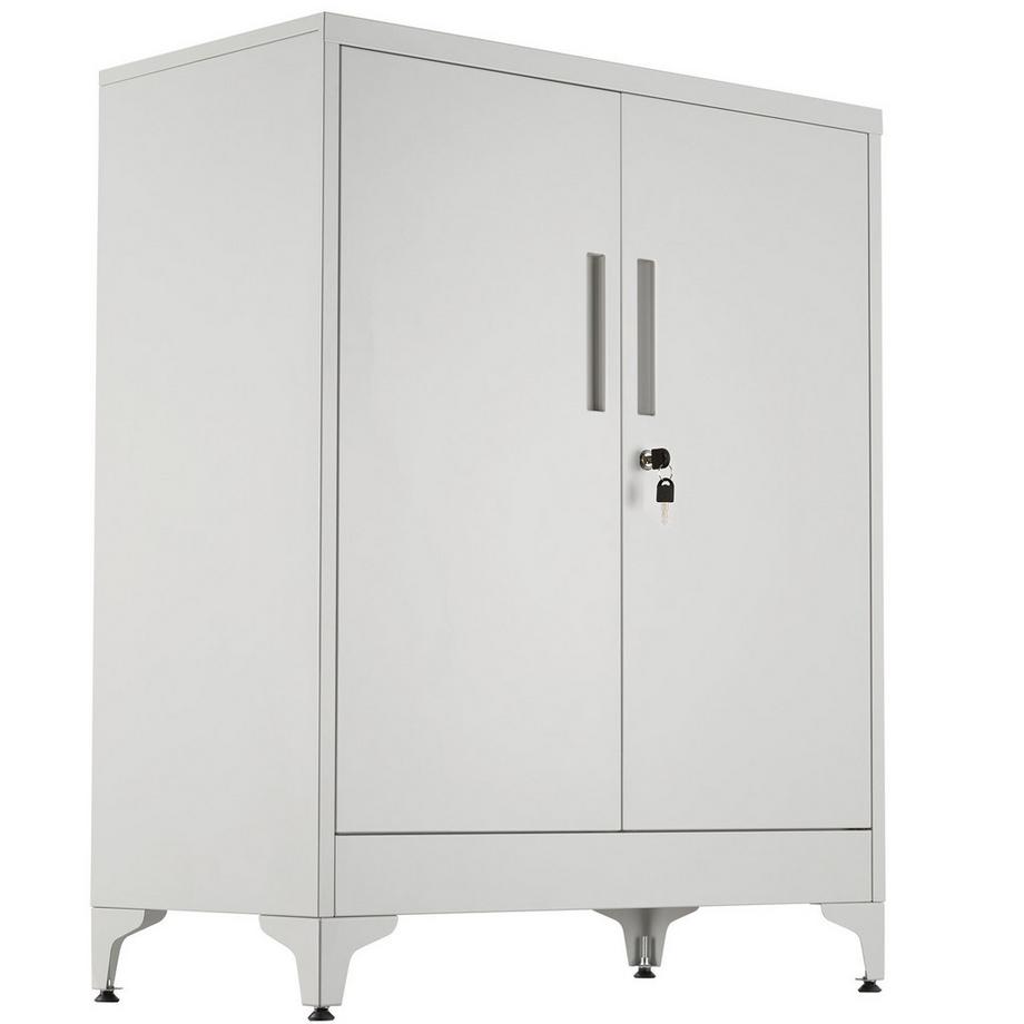 Tectake Armoire à Dossiers Blake, fermeture magnétique, étagères réglables, verrouillable, clés incluses  