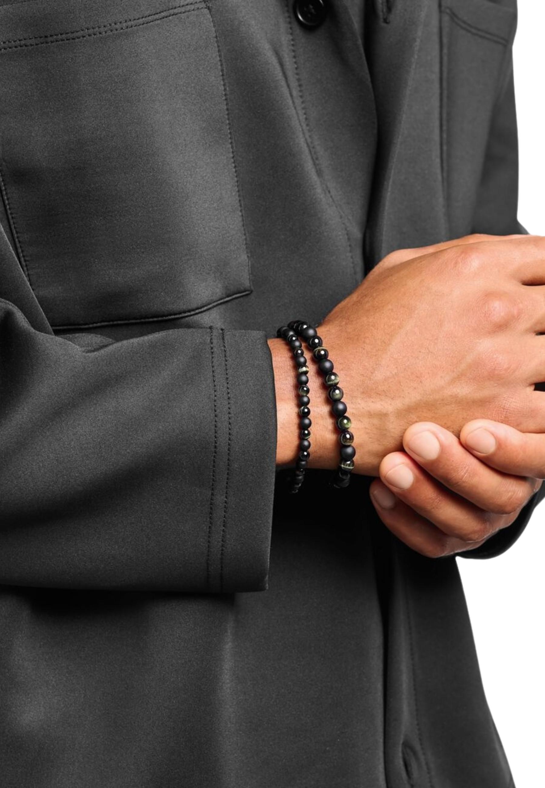 Thomas Sabo  Talisman-Armband mit Tigerauge- und Obsidian-Perlen 