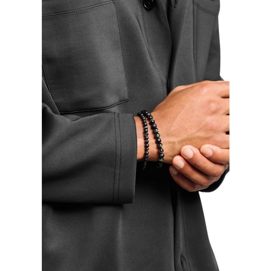 Thomas Sabo  Bracelet Talisman avec Perles d’Œil de Tigre et d’Obsidienne 