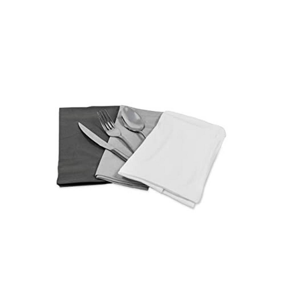 Alopini 12 serviettes de table agréablement douces gris clair I 100% coton biologique durable  