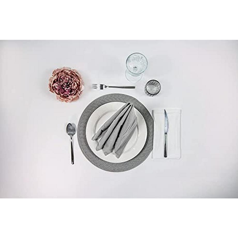 Alopini 12 serviettes de table agréablement douces gris clair I 100% coton biologique durable  