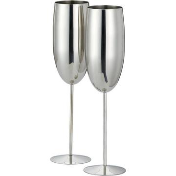 Acier inoxydable Flûtes à champagne Argent Lot de 2