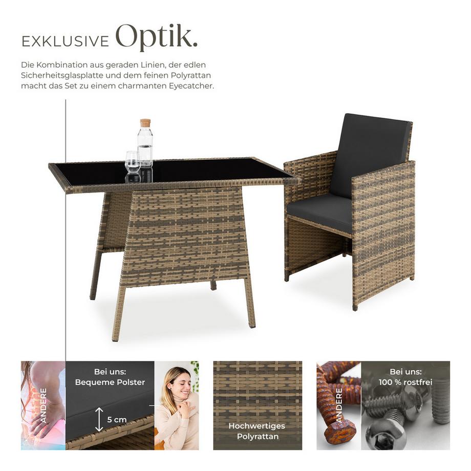 Tectake Salon de jardin LAUSANNE pour 2 personnes  