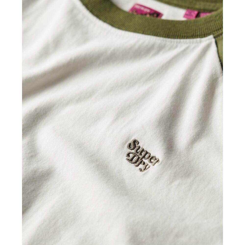 Superdry  t-shirt in cotone biologico con maniche raglan essential 