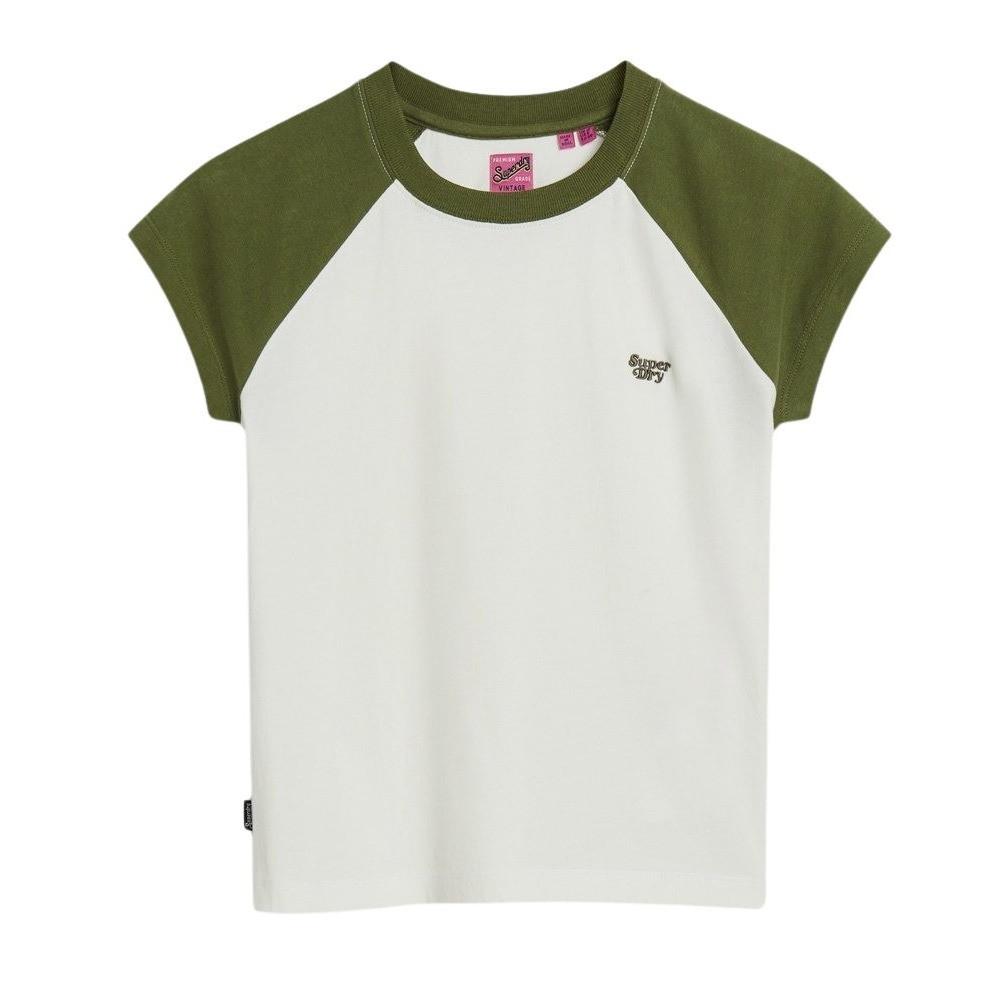 Superdry  t-shirt in cotone biologico con maniche raglan essential 