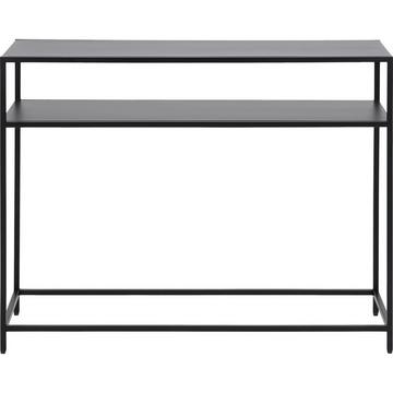 Table console métal brut noir mat 1 fond 100x79