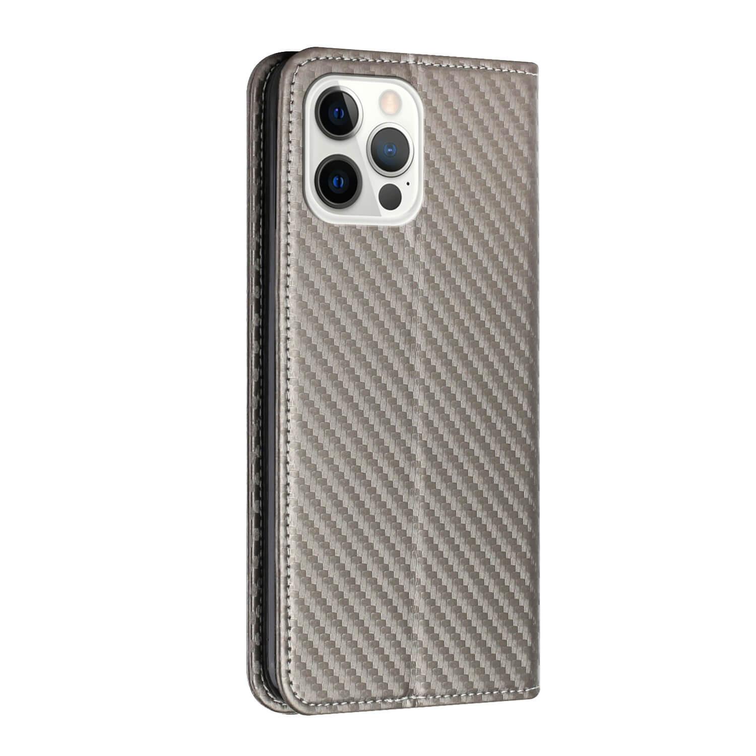 Cover-Discount  iPhone 14 Pro Max - Carbon Look Flip Case Hülle 