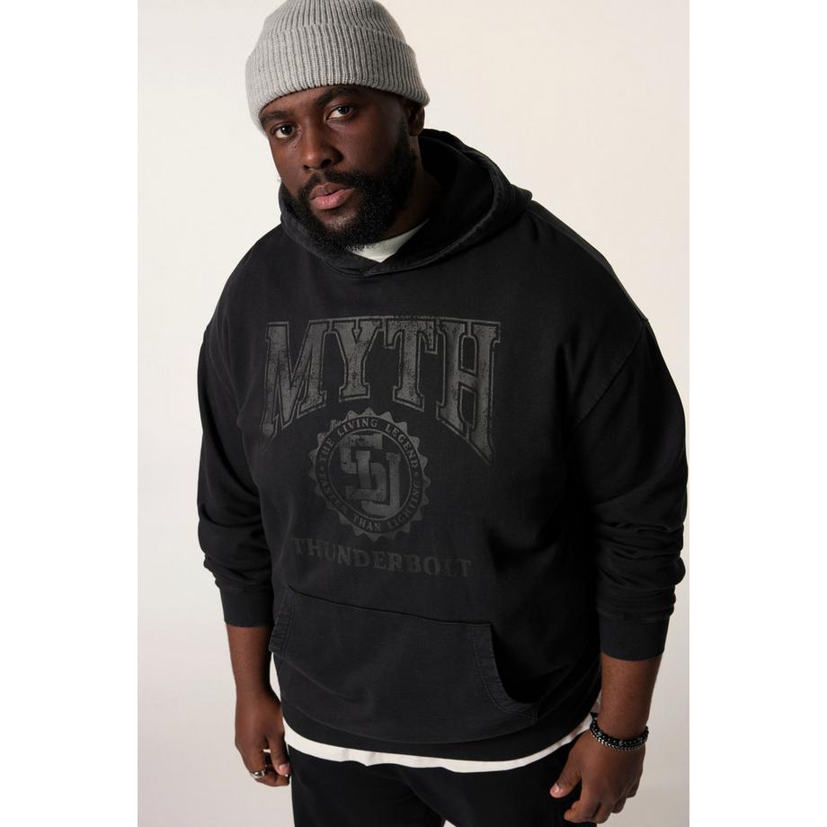 Sthuge Oversized Hoodie mit Kapuze und Brustprint Vintage Look  