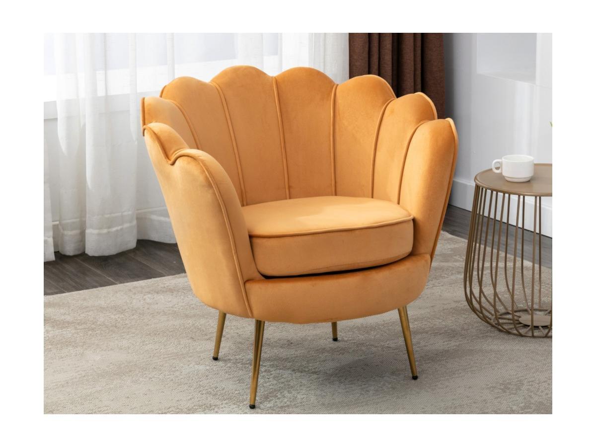 PASCAL MORABITO Couchgarnitur Muschel 2+1 - Samt - Senfgelb - DANDELION  