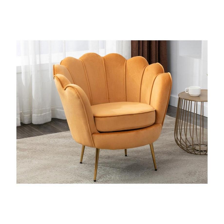 PASCAL MORABITO Couchgarnitur Muschel 2+1 - Samt - Senfgelb - DANDELION  