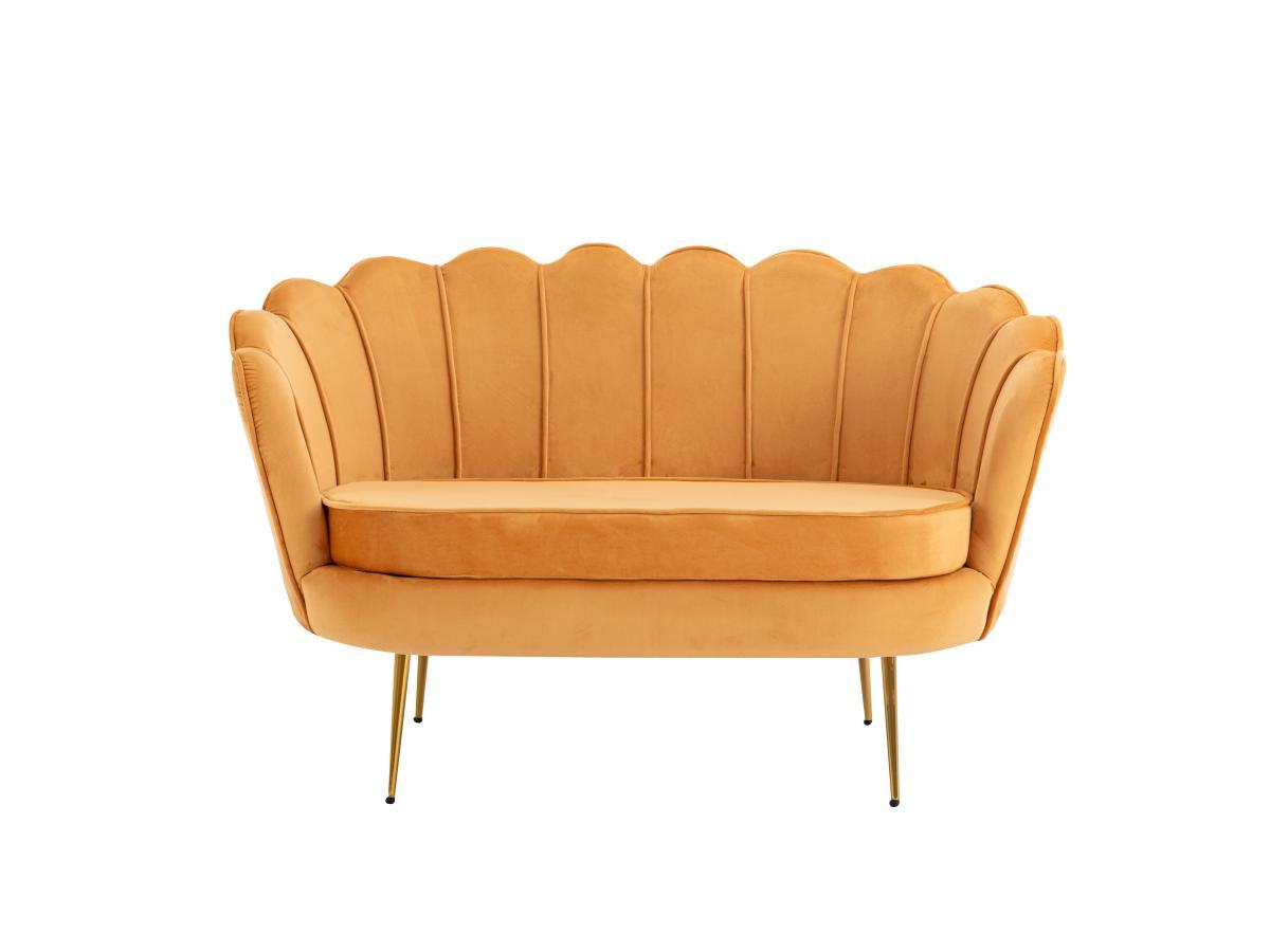 PASCAL MORABITO Couchgarnitur Muschel 2+1 - Samt - Senfgelb - DANDELION  