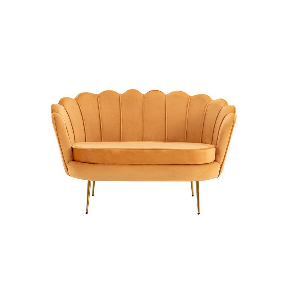 PASCAL MORABITO Couchgarnitur Muschel 2+1 - Samt - Senfgelb - DANDELION  