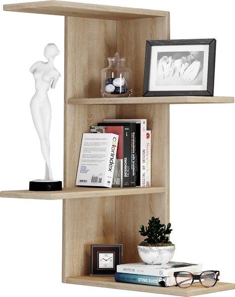 VCM Holzregal hängend | platzsparendes Regal | Maße:  H. 77 x B. 45 x T. 45 cm | Elegantes Regal hängend | Aufbewahrungsregal | Bücherregal | Wandboard -  