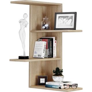 VCM Holzregal hängend | platzsparendes Regal | Maße:  H. 77 x B. 45 x T. 45 cm | Elegantes Regal hängend | Aufbewahrungsregal | Bücherregal | Wandboard -  